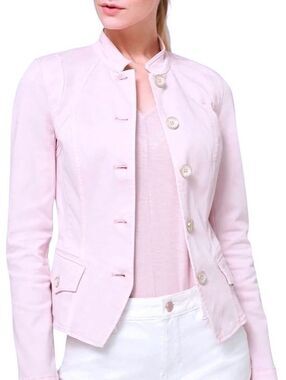 WHITE HOUSE BLACK MARKET Womens (00) Pink Blush Button Down Band-Styled Jacket